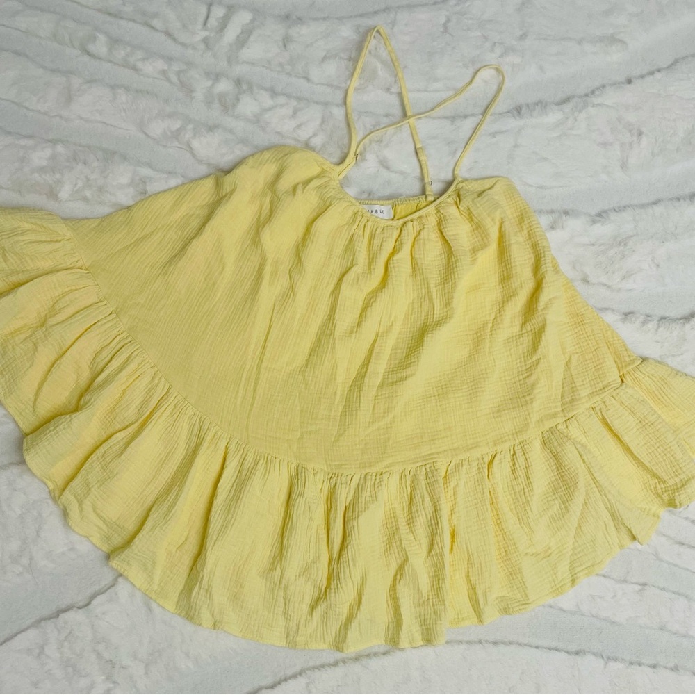 Yellow Ruffled Camisole Top